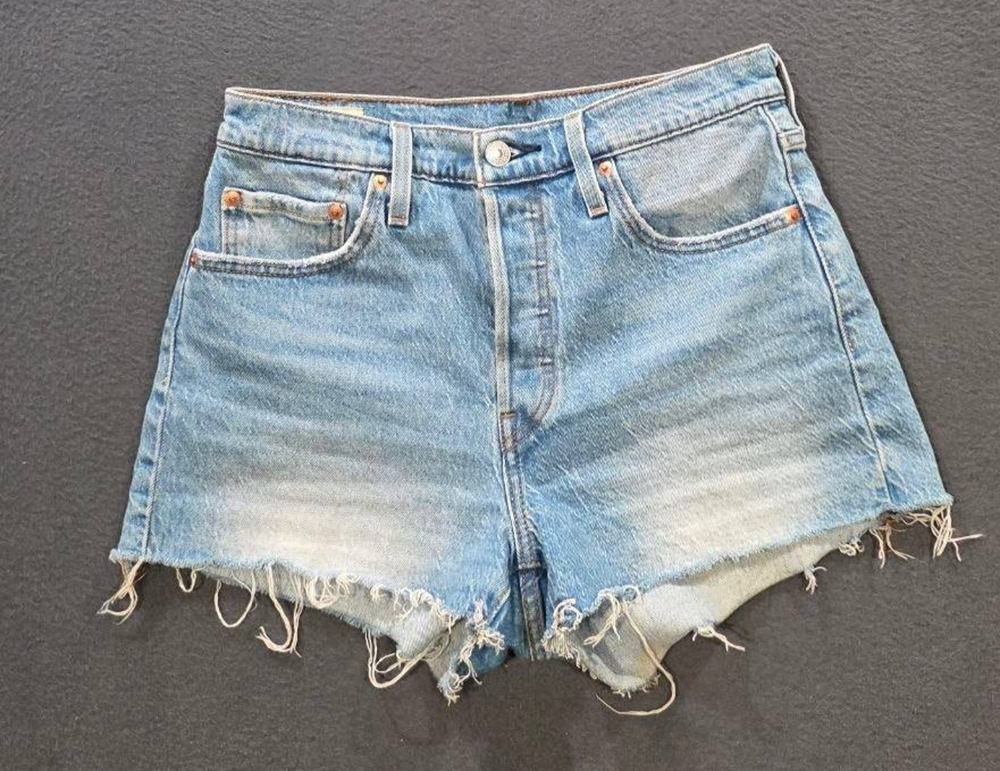 Vintage Levi's Women's 501 Jean Rip Style Shorts Y2K Blue W 28 A010503
